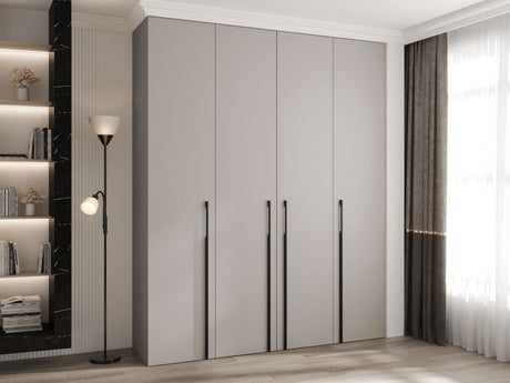 Gardróbszekrény Szafa COMO 3 170/180/190/200 (gł.40/50), Szín: Kasmír, Fogantyú színe: Fekete, Fiókok: Igen, Szélesség: 200 cm, Mélység: 42 cm