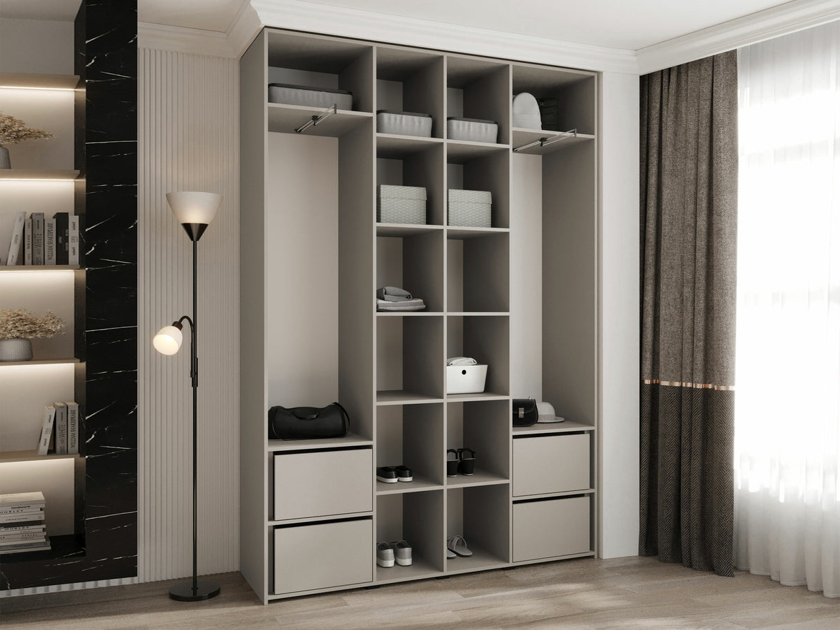 Gardróbszekrény Szafa COMO 3 170/180/190/200 (gł.40/50), Szín: Kasmír, Fogantyú színe: Aranysárga, Fiókok: Igen, Szélesség: 170 cm, Mélység: 42 cm