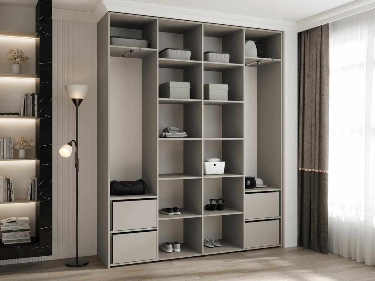 Gardróbszekrény Szafa COMO 3 170/180/190/200 (gł.40/50), Szín: Kasmír, Fogantyú színe: Fekete, Fiókok: Igen, Szélesség: 200 cm, Mélység: 42 cm