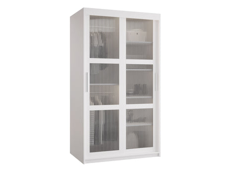 Gardróbszekrény Szafa 100 FLUTES, Szín: Fehér, Fiókok: Igen, Szélesség: 100 cm, Led világítás: Nem