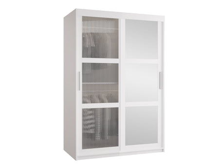 Gardróbszekrény Szafa 100 FLUTES 2, Szín: Fehér, Fiókok: Nem, Szélesség: 120 cm, Led világítás: Nem