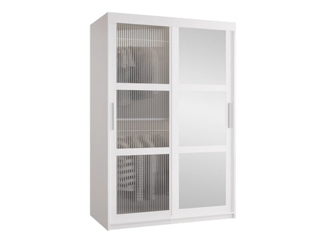 Gardróbszekrény Szafa 100 FLUTES 2, Szín: Fehér, Fiókok: Igen, Szélesség: 120 cm, Led világítás: Nem