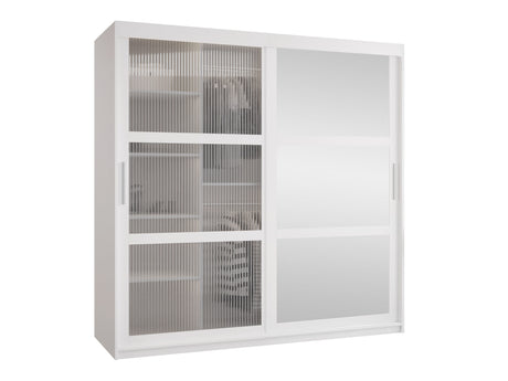 Gardróbszekrény Szafa 100 FLUTES 2, Szín: Fehér, Fiókok: Nem, Szélesség: 180 cm, Led világítás: Nem