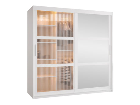 Gardróbszekrény Szafa 100 FLUTES 2, Szín: Fehér, Fiókok: Igen, Szélesség: 180 cm, Led világítás: Igen