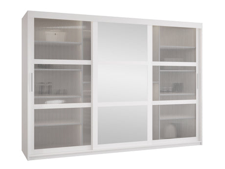 Gardróbszekrény Szafa 100 FLUTES 2, Szín: Fehér, Fiókok: Nem, Szélesség: 250 cm, Led világítás: Nem