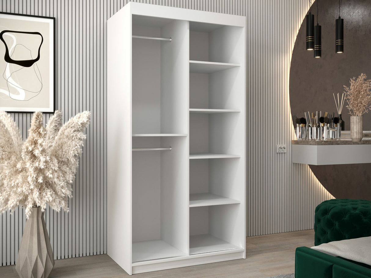 Gardróbszekrény Szafa 100 FLUTES 2, Szín: Fekete, Fiókok: Nem, Szélesség: 100 cm, Led világítás: Nem
