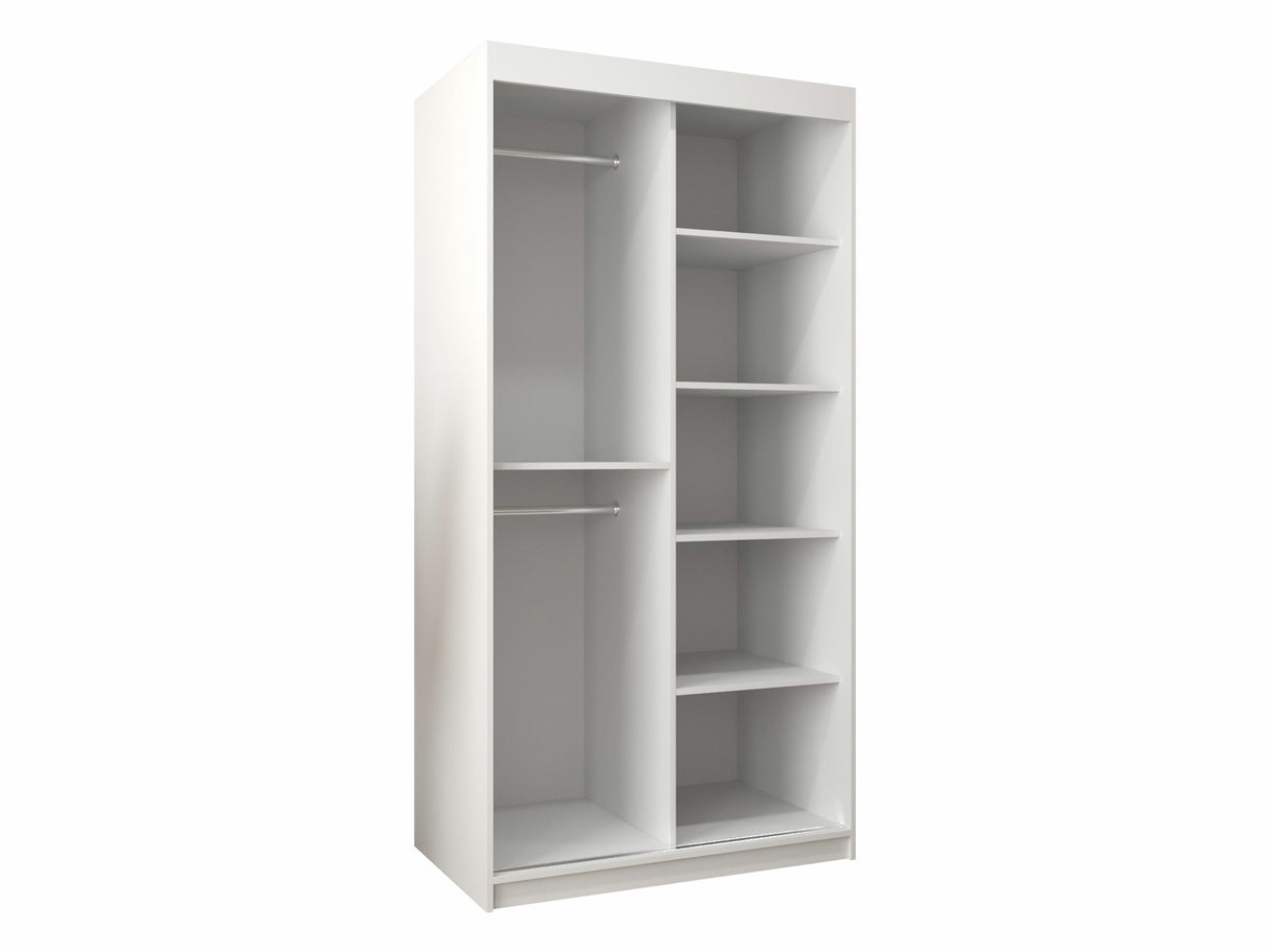 Gardróbszekrény Szafa 100 FLUTES 2, Szín: Fekete, Fiókok: Nem, Szélesség: 100 cm, Led világítás: Nem