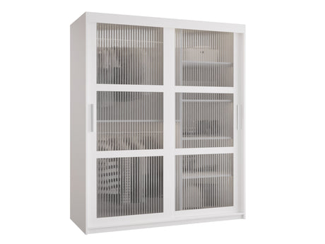 Gardróbszekrény Szafa 100 FLUTES, Szín: Fehér, Fiókok: Nem, Szélesség: 150 cm, Led világítás: Nem