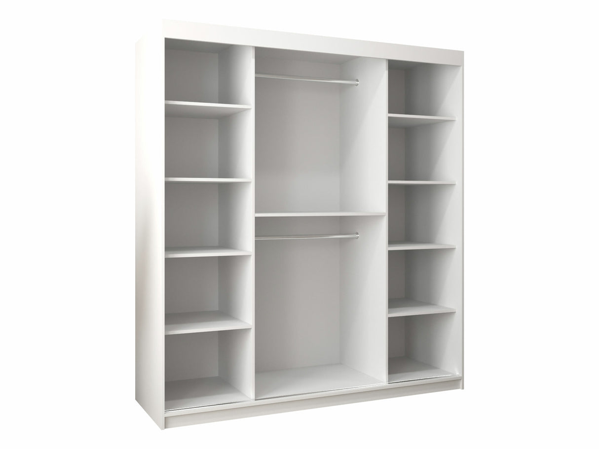 Gardróbszekrény Szafa 100 FLUTES, Szín: Fehér, Fiókok: Nem, Szélesség: 180 cm, Led világítás: Nem