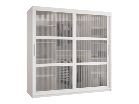 Gardróbszekrény Szafa 100 FLUTES, Szín: Fehér, Fiókok: Igen, Szélesség: 180 cm, Led világítás: Nem