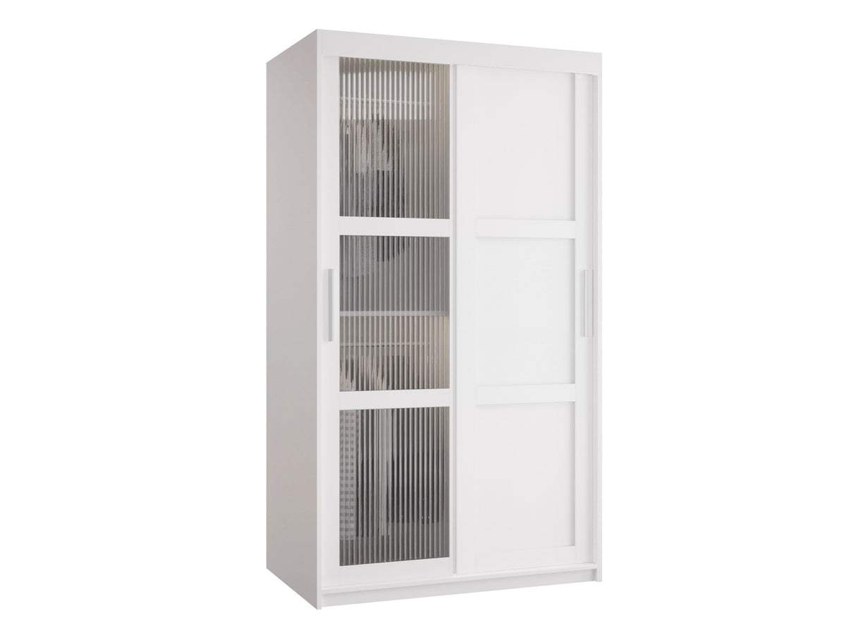 Gardróbszekrény Szafa FLUTES 3, Szín: Fehér, Fiókok: Nem, Szélesség: 100 cm, Led világítás: Nem