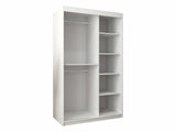 Gardróbszekrény Szafa FLUTES 3, Szín: Fehér, Fiókok: Nem, Szélesség: 120 cm, Led világítás: Igen