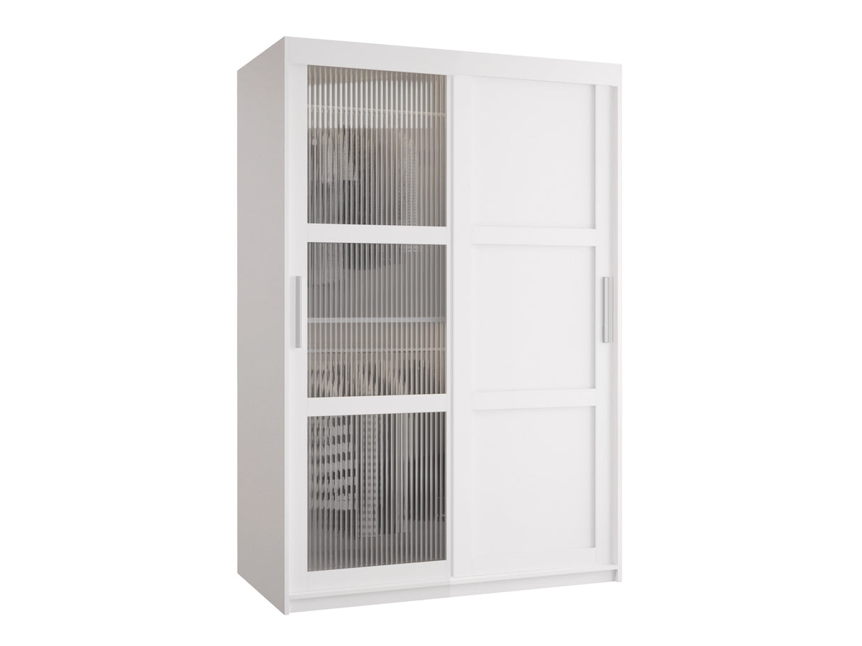 Gardróbszekrény Szafa FLUTES 3, Szín: Fehér, Fiókok: Nem, Szélesség: 120 cm, Led világítás: Nem