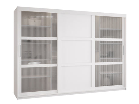 Gardróbszekrény Szafa FLUTES 3, Szín: Fehér, Fiókok: Nem, Szélesség: 250 cm, Led világítás: Nem