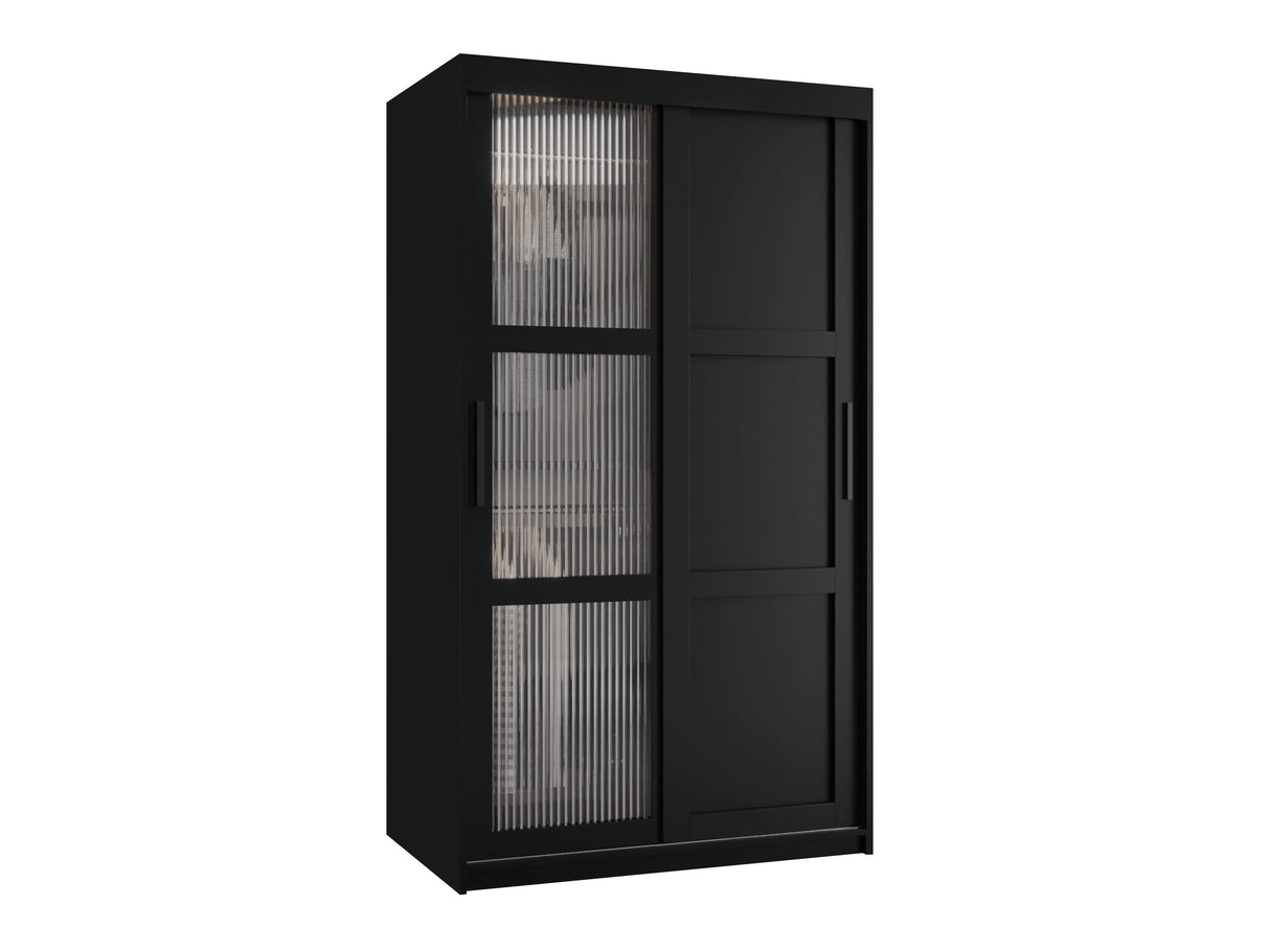 Gardróbszekrény Szafa FLUTES 3, Szín: Fekete, Fiókok: Nem, Szélesség: 100 cm, Led világítás: Nem