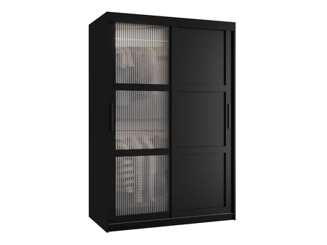 Gardróbszekrény Szafa FLUTES 3, Szín: Fekete, Fiókok: Nem, Szélesség: 120 cm, Led világítás: Nem