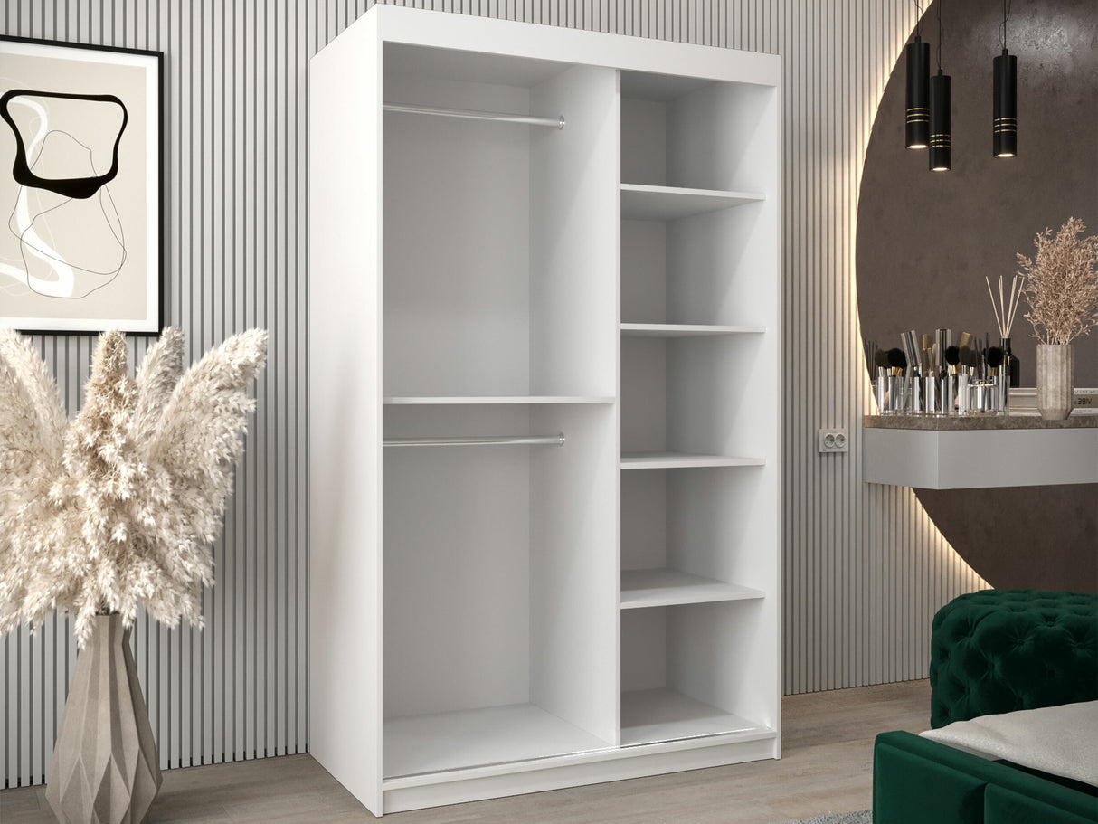Gardróbszekrény Szafa FLUTES 3, Szín: Fekete, Fiókok: Nem, Szélesség: 120 cm, Led világítás: Nem