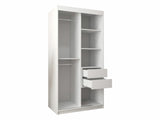 Gardróbszekrény Szafa FLUTES 3, Szín: Fekete, Fiókok: Igen, Szélesség: 100 cm, Led világítás: Nem