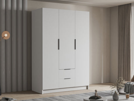 Gardróbszekrény Szafa CALWI I 150, Szín: Fehér, Fogantyú színe: Fekete