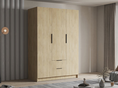 Gardróbszekrény Szafa CALWI I 150, Szín: Tölgy, Fogantyú színe: Fekete