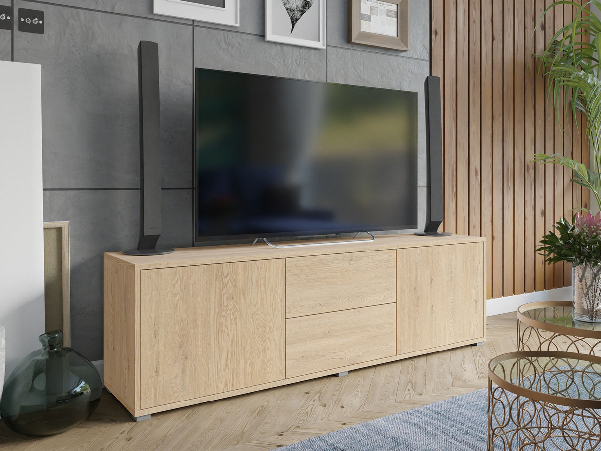 TV-állvány RTv GESITA 2D2SZ (Alekto), Szín: Tölgy