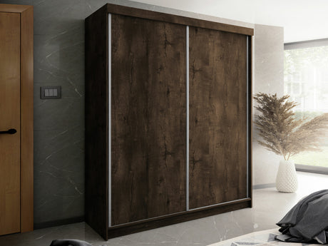 Gardróbszekrény Top 200 IV (Sahara 200 IV), Szín: Sötét kőris, Led világítás: Ez kék 4223290