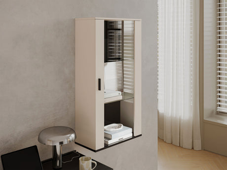 Fali szekrény Soho B2 (Boho B2), Szín: Kasmír + Tölgy, Led világítás: Kék