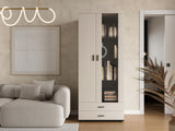 Könyvespolc Soho B6 (2D2S Boho B6), Szín: Kasmír + Fekete, Led világítás: Kék