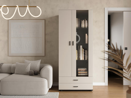 Könyvespolc Soho B6 (2D2S Boho B6), Szín: Kasmír + Fekete, Led világítás: Kék