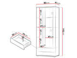 Könyvespolc Soho B6 (2D2S Boho B6), Szín: Kasmír + Fekete, Led világítás: Kék