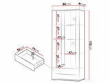 Könyvespolc Soho B6 (2D2S Boho B6), Szín: Fehér + Fényes fehér, Led világítás: Nincs világítás 4248039