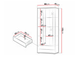 Könyvespolc Soho B6 (2D2S Boho B6), Szín: Fekete + Fényes fekete, Led világítás: Nincs világítás 4248046