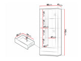 Könyvespolc Soho B6 (2D2S Boho B6), Szín: Fekete + Fényes fekete, Led világítás: Fehér 4248047