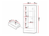 Könyvespolc Soho B6 (2D2S Boho B6), Szín: Lefkas tölgy + Fekete, Led világítás: Fehér 4248071