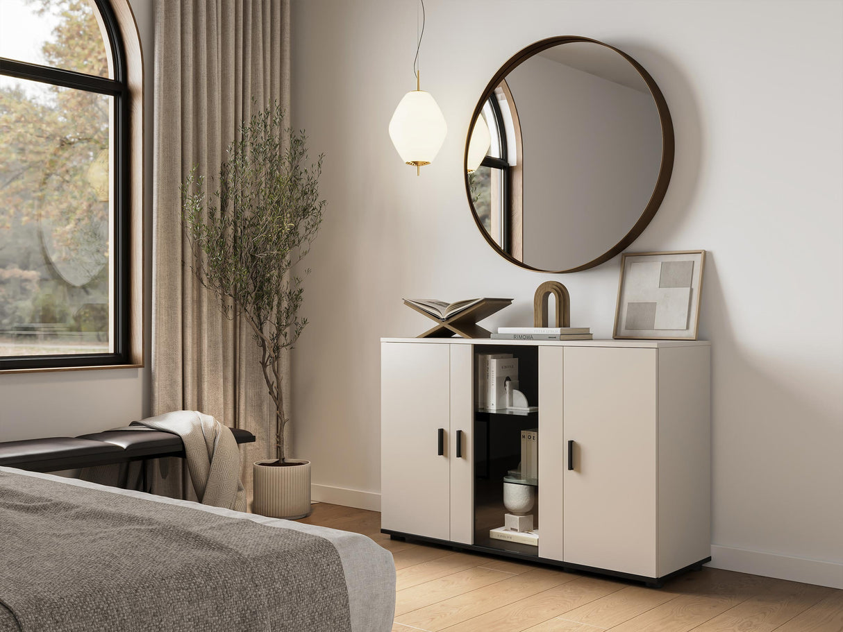 Szekrény Soho B7 (Boho B7), Szín: Kasmír + Fekete, Led világítás: Nem