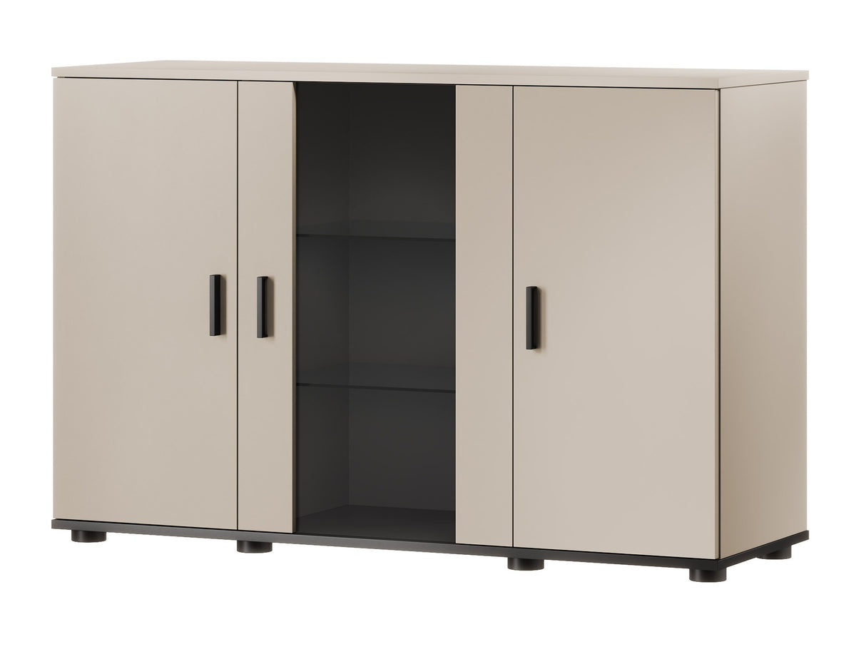 Szekrény Soho B7 (Boho B7), Szín: Kasmír + Fekete, Led világítás: Fehér