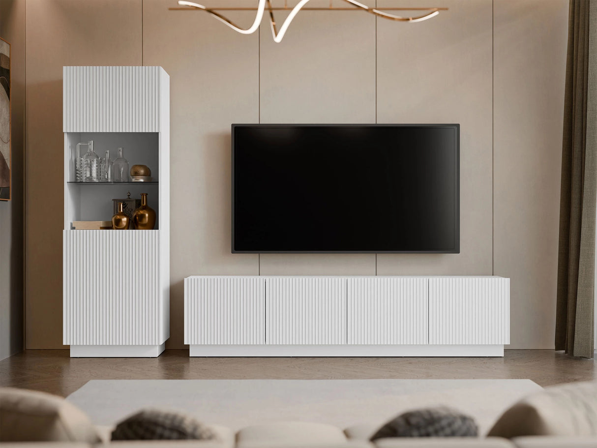 TV-állvány Szafka RTV LIVERTI 150 2D, Szín: Fehér