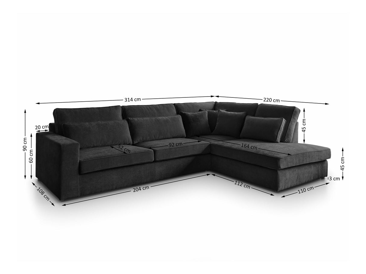 Sarokkanapé Parma, Szín: Sereno 696, Változatok: Jobb