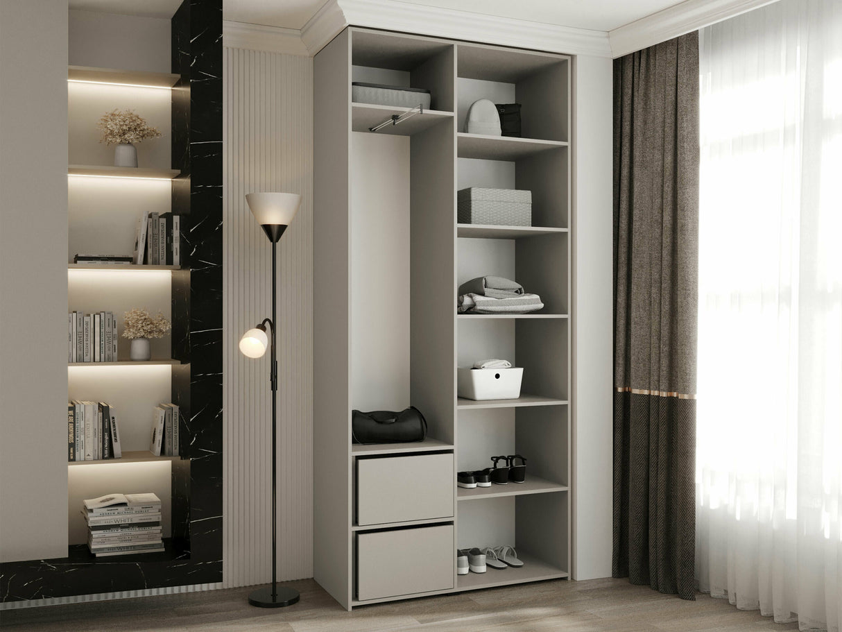 Gardróbszekrény Szafa COMO 4 100/110 (gł.40/50), Szín: Fehér, Fogantyú színe: Fekete, Fiókok: Igen, Szélesség: 110 cm, Mélység: 52 cm 4263100