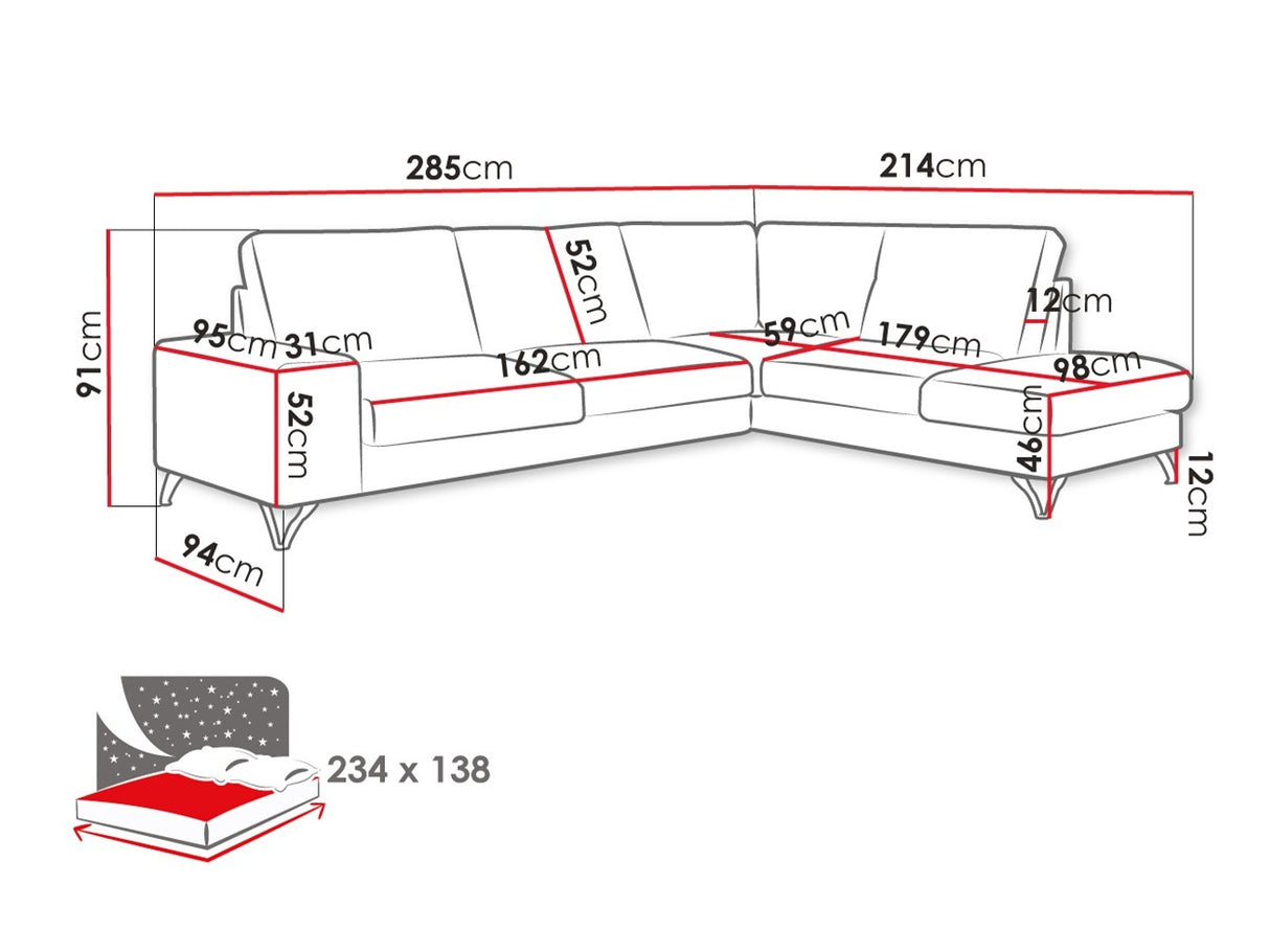 Sarokkanapé Flavio Bis (Salvador Bis), Szín: Verita 11, Változatok: Balos