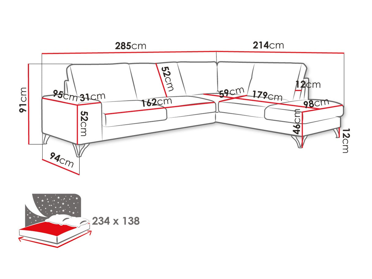 Sarokkanapé Flavio Bis (Salvador Bis), Szín: Verita 88, Változatok: Balos