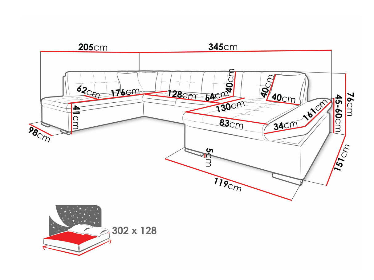 Sarokkanapé Bergen (Genero) II, Szín: Manila 16 + Manila 18, Változatok: Balos 4265709