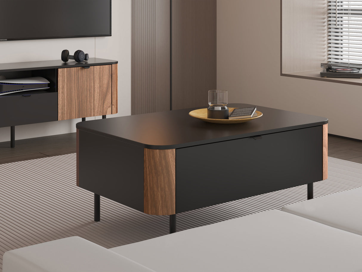 Dohányzóasztal Stolik kawowy PERO 05 Czarny/Orzech 4266608