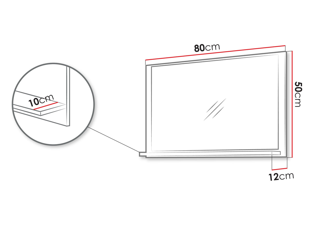 Fürdőszoba tükör Lustro ŁAZIENKA 14, Szín: Kasmír
