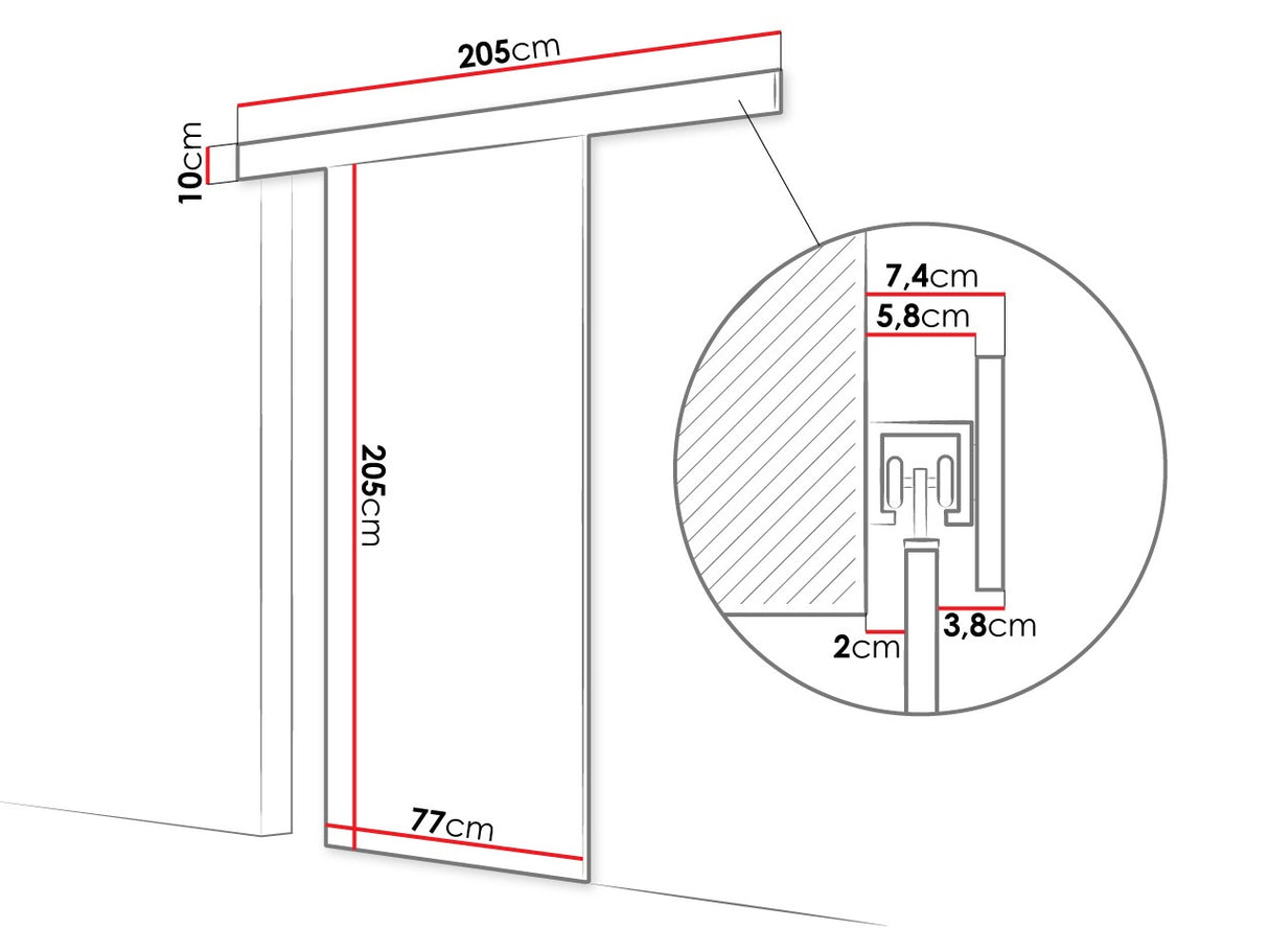 Tolóajtók Drzwi przesuwne RUBI I + samodomykacz (Jyrun), Szín: Kasmír