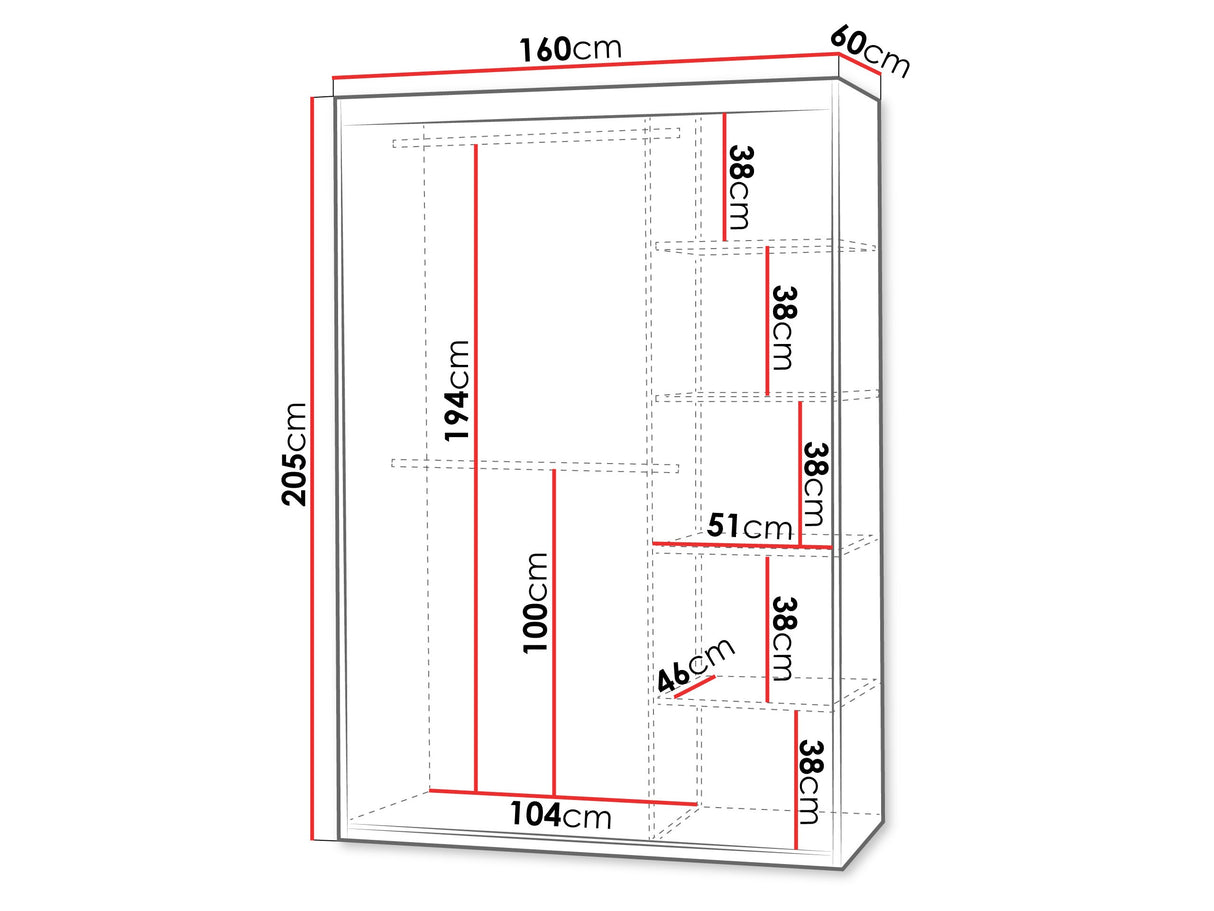 Gardróbszekrény Szafa MAT V 160 cm, Szín: Kasmír