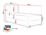 Kontinentális ágy Łóżko kontynentalne VIKI + topper M, Szín: Manila 02, Alvó felület mérete: 90 x 200 cm 4277194