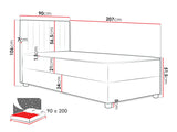 Kontinentális ágy Łóżko kontynentalne VIKI + topper M, Szín: Manila 16, Alvó felület mérete: 90 x 200 cm 4277209