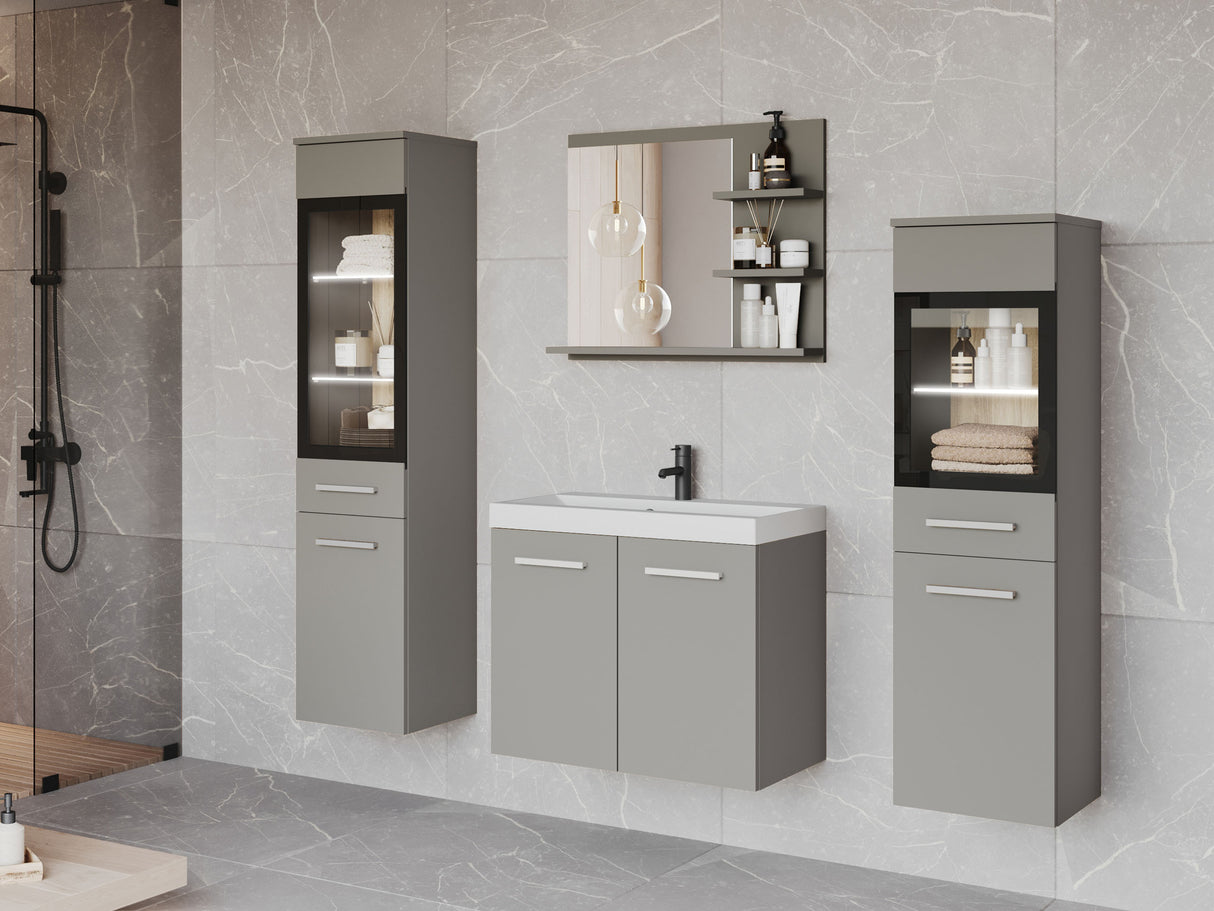 Fürdőszoba garnitúra MADRIT I, Szín: Szürke, Led világítás: Igen fehér