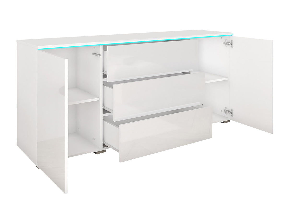 Komód VERA 150 (Sawoti), Szín: Fényes szürke, Led világítás: Nem